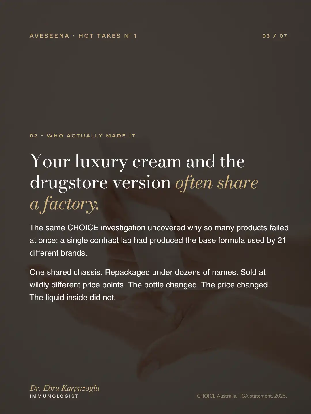 AveSeena editorial image on contract manufacturing and white-label skincare